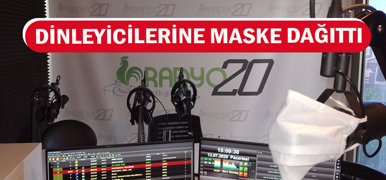 RADYO 20 MASKE DAĞITARAK ÖNEMİNİ ANLATTI