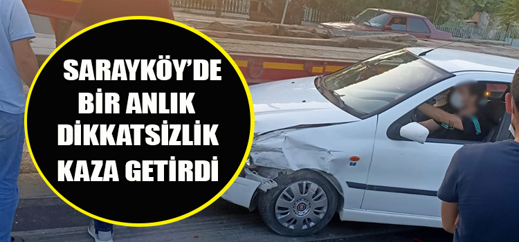 ÖNCE OTOMOBİLE ARDINDAN TIRA ÇARPARAK DURDU