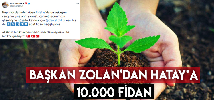 Başkan Zolan’dan Hatay’a 10.000 fidan