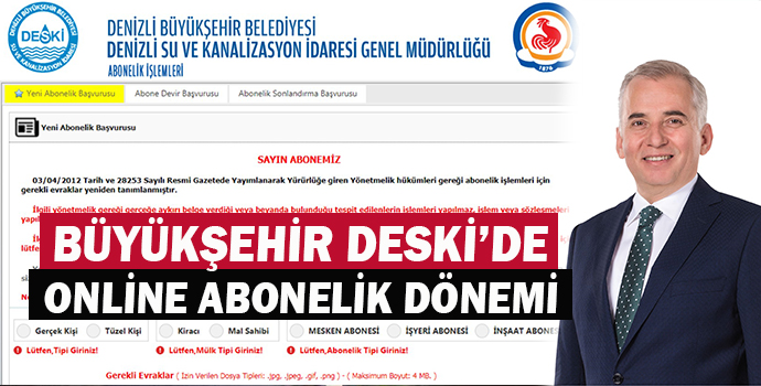 Büyükşehir DESKİ’de Online Abonelik Dönemi