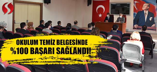 Okulum temiz belgelendirmesinde yüzde 100 başarıyı sağladı!