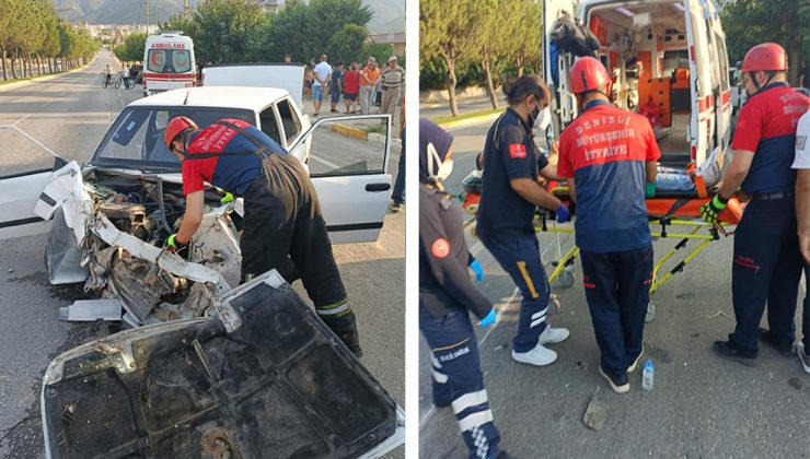 Polis aracıyla otomobil çarpıştı! Kazada beş kişi yaralandı!