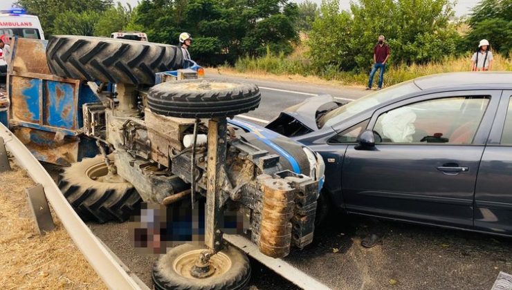 Denizli’de hafif ticari araçla traktörün karıştığı kazada üç kişi yaralandı