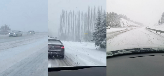 Denizli Cankurtaran’da kar yağışı trafiği felç etti, yola çıkacaklar dikkat!’