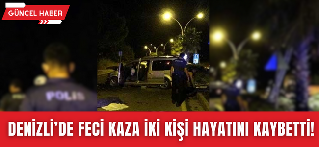 Denizli’de feci kaza konturolden çıkan arac direğe çarptı!