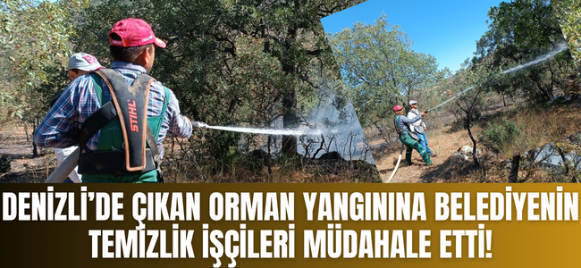 Denizli’de orman yangını kısa sürede söndürüldü, temizlik işçileri facianın önüne geçti!