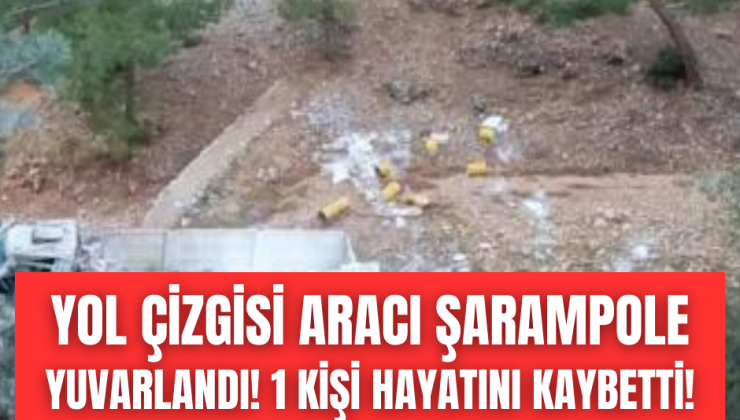 YOL ÇİZGİSİ ARACI ŞARAMPOLE UÇTU, 1 ÖLÜ 1 YARALI!