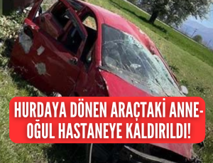 Denizli’de feci kaza! Takla atan araç hurdaya döndü!